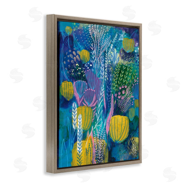 Stupell Industries Corina Capri | Field Of Abstract Florals Blue Green Yellow Wall Art