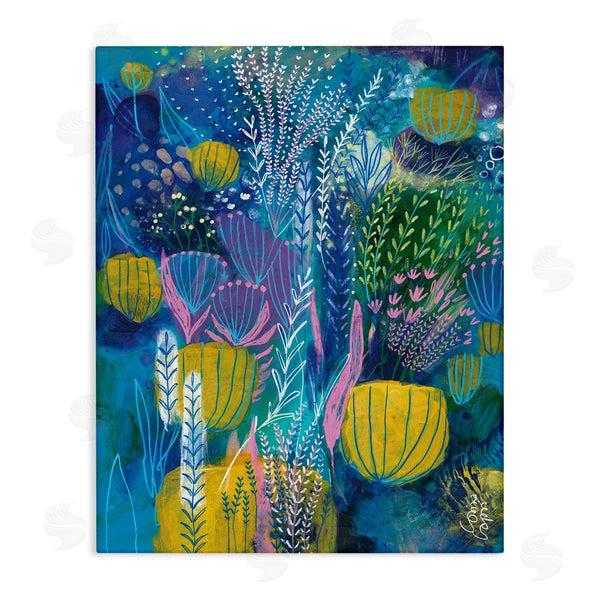 stupell industries Corina Capri | Field of Abstract Florals Blue Green Yellow Wall Art