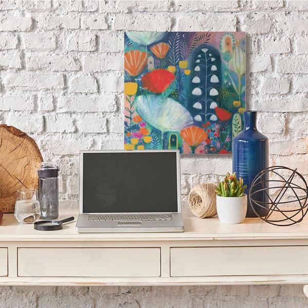 Stupell Industries Corina Capri | Playful Field Of Abstract Florals Blue Red Wall Art