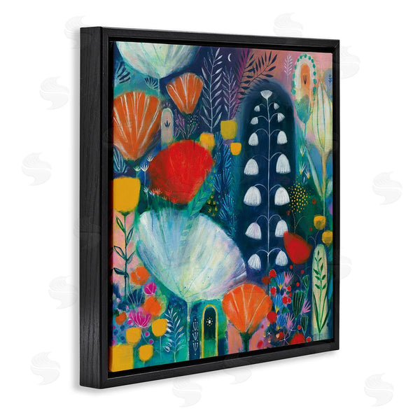 Stupell Industries Corina Capri | Playful Field Of Abstract Florals Blue Red Wall Art