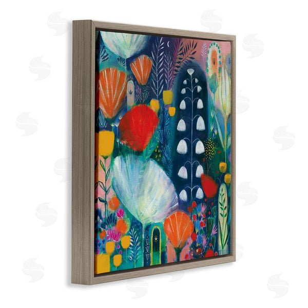 Stupell Industries Corina Capri | Playful Field Of Abstract Florals Blue Red Wall Art