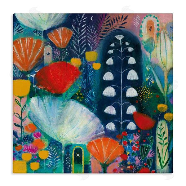 stupell industries Corina Capri | Playful Field of Abstract Florals Blue Red Wall Art