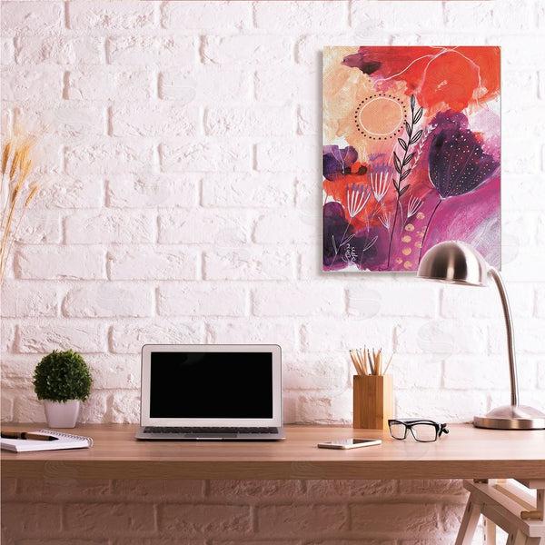 Stupell Industries Corina Capri | Whimsical Florals Blooming Orange Pink Purple Wall Art
