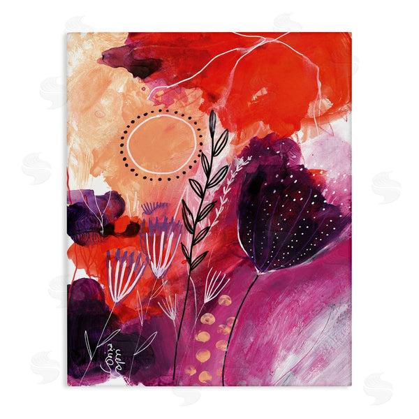 stupell industries Corina Capri | Whimsical Florals Blooming Orange Pink Purple Wall Art