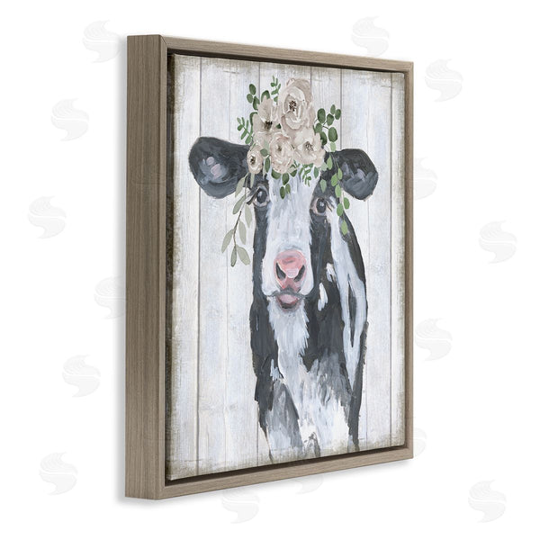 Stupell Industries Corinne Haig | Cow With Rose Garland Wall Art