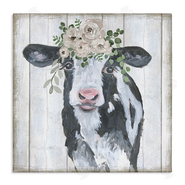stupell industries Corinne Haig | Cow with Rose Garland Wall Art