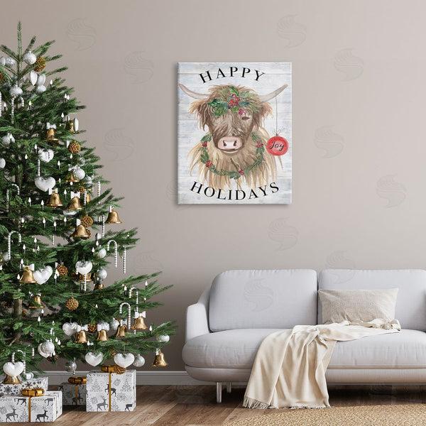 Stupell Industries Corinne Haig | Farmhouse Holiday Cow Wall Art