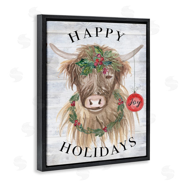 Stupell Industries Corinne Haig | Farmhouse Holiday Cow Wall Art