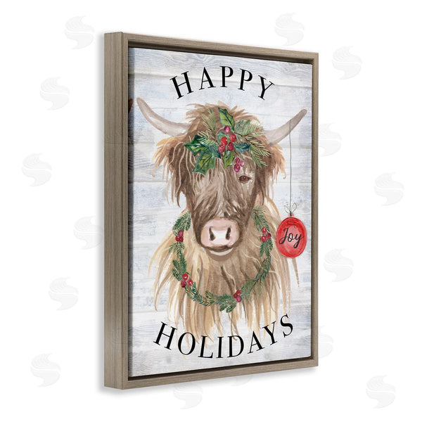 Stupell Industries Corinne Haig | Farmhouse Holiday Cow Wall Art