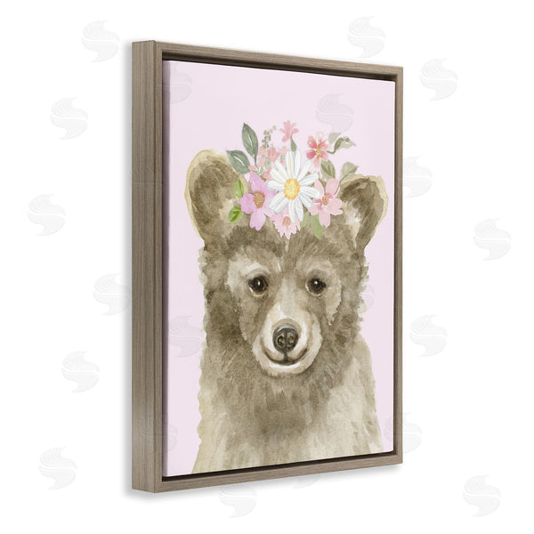 Stupell Industries Corinne Haig | Floral Bear On Pink Wall Art