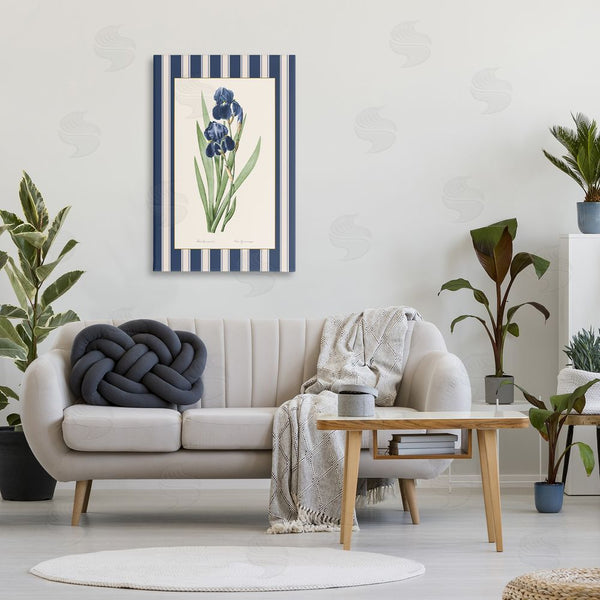 Stupell Industries Corinne Haig | Iris Study Over Stripes