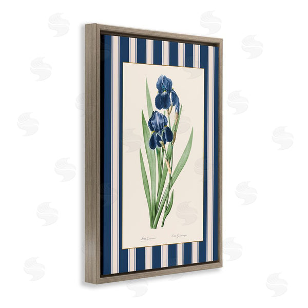 Stupell Industries Corinne Haig | Iris Study Over Stripes