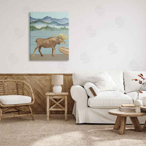 Stupell Industries Corinne Haig | Rustic Moose At Lake Wall Art