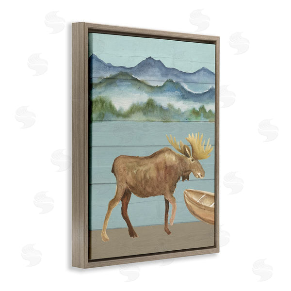 Stupell Industries Corinne Haig | Rustic Moose At Lake Wall Art