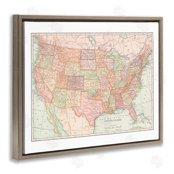 Stupell Industries Corinne Haig | Traditional USA Map Wall Art