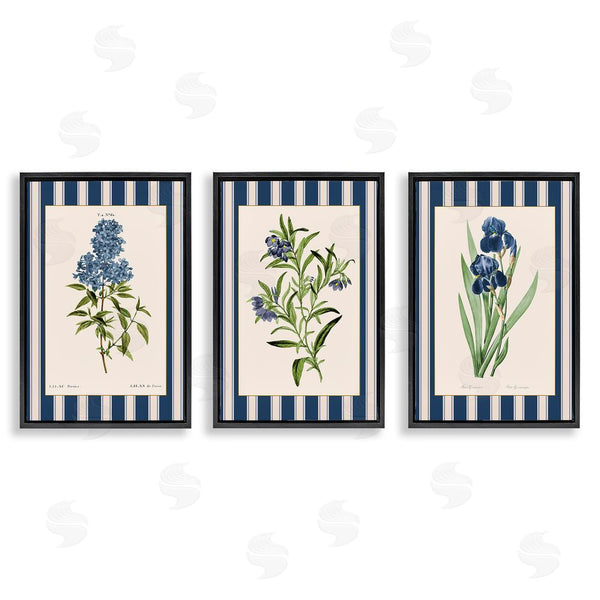 Stupell Industries Corinne Haig | Vintage Plant Studies Over Stripes