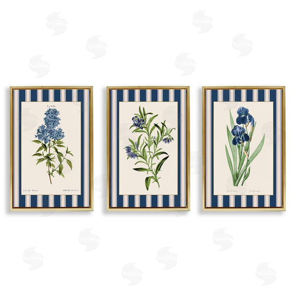 Stupell Industries Corinne Haig | Vintage Plant Studies Over Stripes