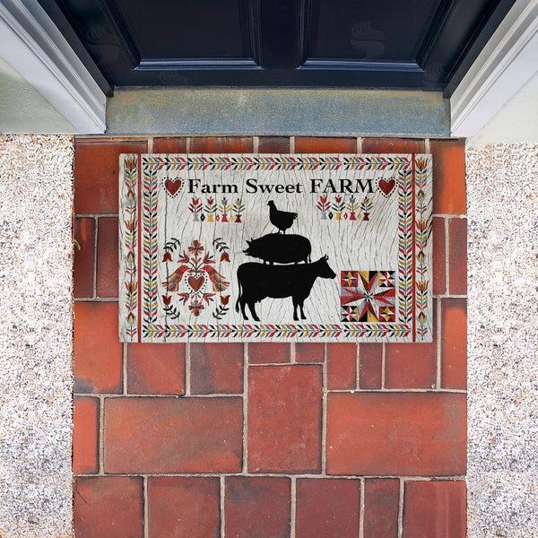 Stupell Industries Corinne Lent | Sweet Farm Rustic Boho Non-Woven Door Mat
