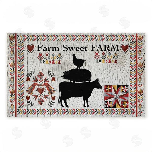 stupell industries Corinne Lent | Sweet Farm Rustic Boho Non-Woven Door Mat