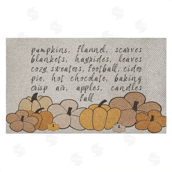 stupell industries Corinne Rose Designs | Fall Pumpkin Sentiment Faux Sisal Door Mat