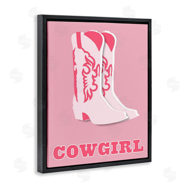 Stupell Industries Corinne Rose Designs | Pastel Blush Cowgirl Boots Wall Art