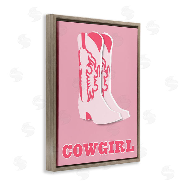 Stupell Industries Corinne Rose Designs | Pastel Blush Cowgirl Boots Wall Art