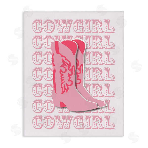 stupell industries Corinne Rose Designs | Pastel Cowgirl Boots Wall Art