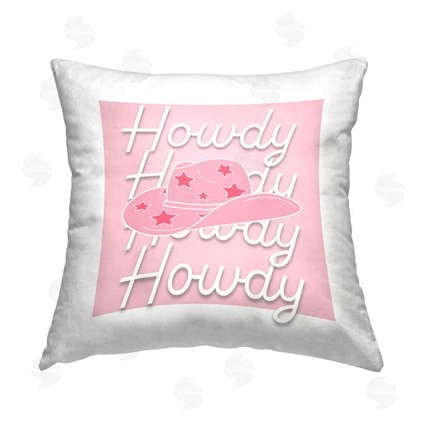 stupell industries Corinne Rose Designs | Pastel Howdy Hat Printed Throw Pillow