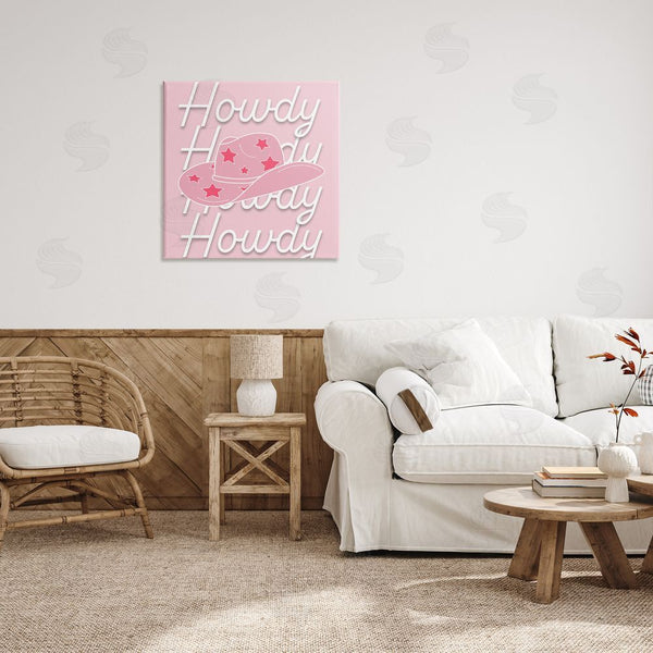 Stupell Industries Corinne Rose Designs | Soft Pink Howdy Pattern Wall Art