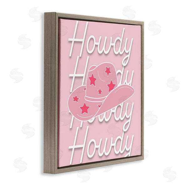 Stupell Industries Corinne Rose Designs | Soft Pink Howdy Pattern Wall Art