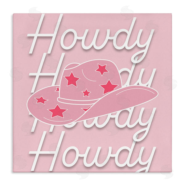 stupell industries Corinne Rose Designs | Soft Pink Howdy Pattern Wall Art