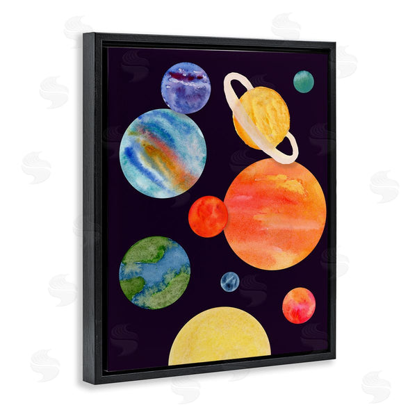 Stupell Industries Corinne Rose Designs | Watercolor Planets On Black
