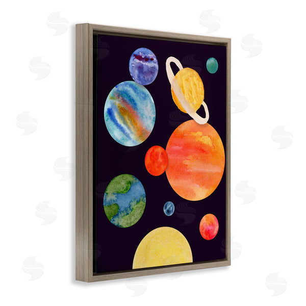Stupell Industries Corinne Rose Designs | Watercolor Planets On Black