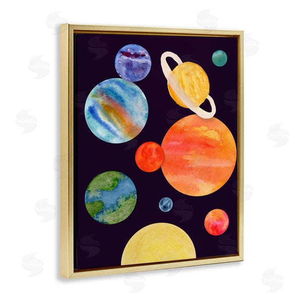 Stupell Industries Corinne Rose Designs | Watercolor Planets On Black