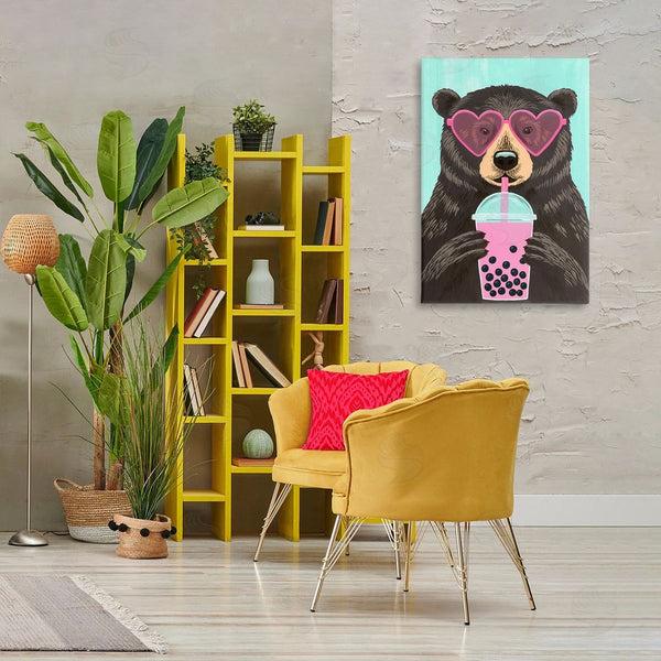 Stupell Industries Courtney Haley | Bear And Bubble Tea Wall Art