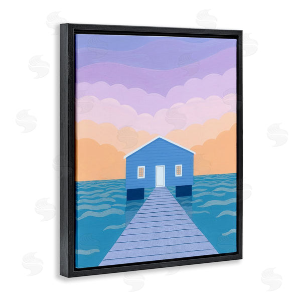 Stupell Industries Courtney Haley | Blue Boat Shed Sunrise