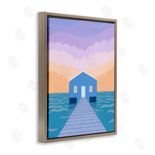 Stupell Industries Courtney Haley | Blue Boat Shed Sunrise
