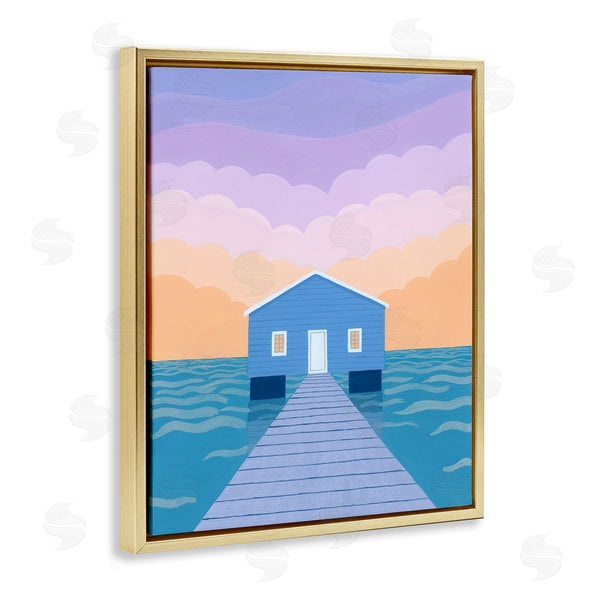 Stupell Industries Courtney Haley | Blue Boat Shed Sunrise