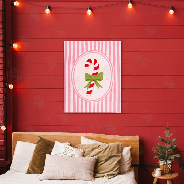 Stupell Industries Courtney Haley | Candy Cane With Ribbon Stripes