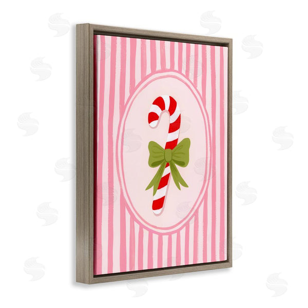 Stupell Industries Courtney Haley | Candy Cane With Ribbon Stripes