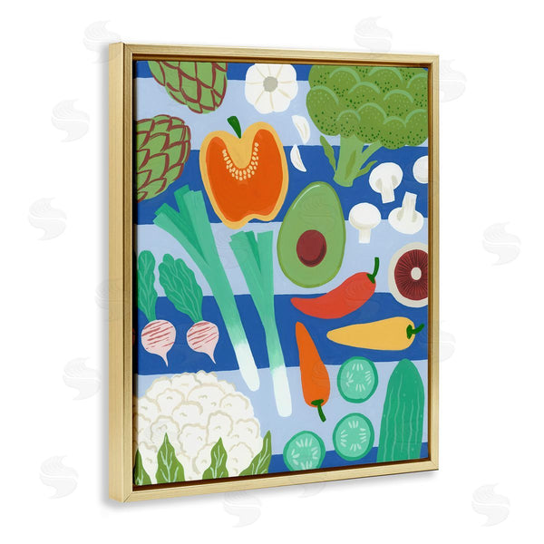 Stupell Industries Courtney Haley | Kitchen Veggies On Stripes