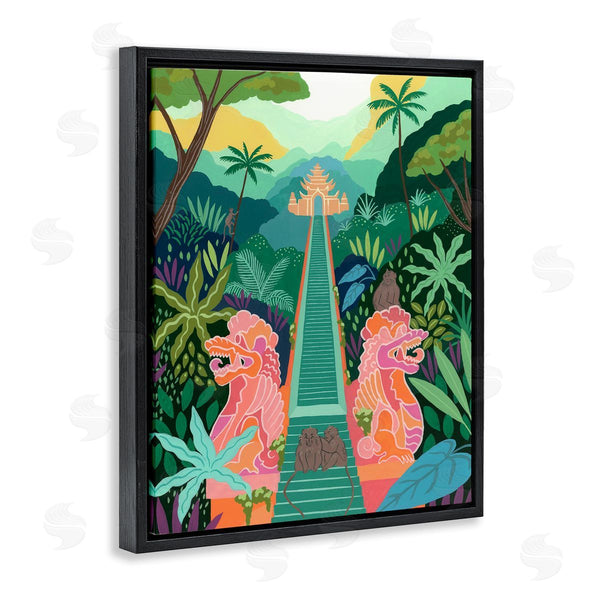 Stupell Industries Courtney Haley | Monkey Forest Stairs To Temple