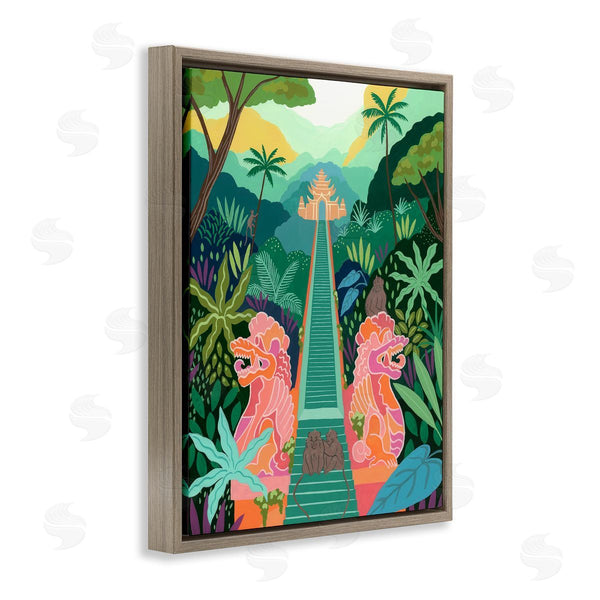 Stupell Industries Courtney Haley | Monkey Forest Stairs To Temple