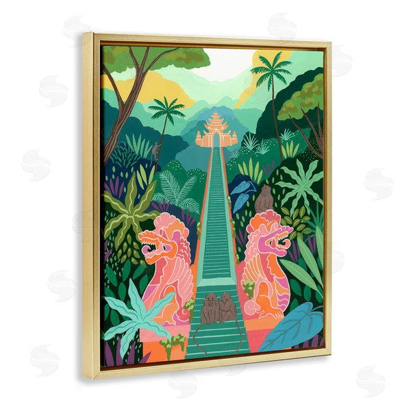 Stupell Industries Courtney Haley | Monkey Forest Stairs To Temple