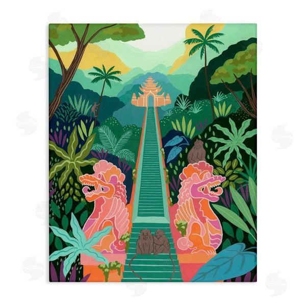 stupell industries Courtney Haley | Monkey Forest Stairs to Temple