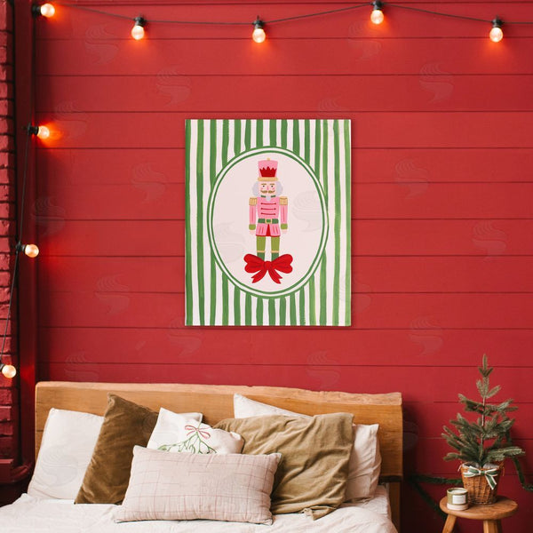 Stupell Industries Courtney Haley | Nutcracker With Ribbon Stripes