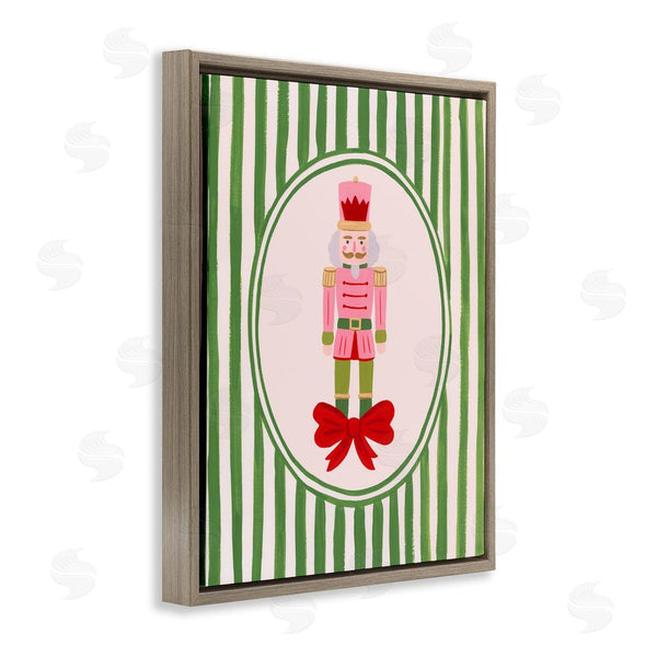 Stupell Industries Courtney Haley | Nutcracker With Ribbon Stripes