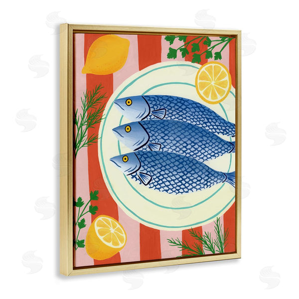 Stupell Industries Courtney Haley | Seafood & Herbs On Stripes