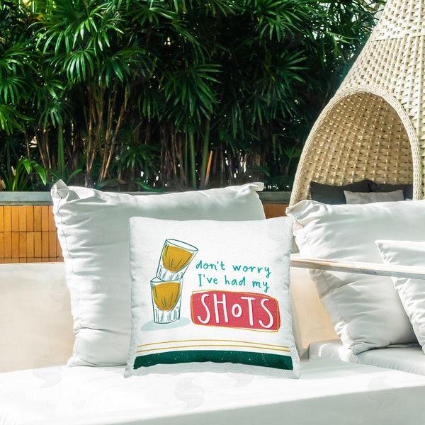 Stupell Industries Courtney Morgenstern | Alcohol Shots Humor Printed Throw Pillow