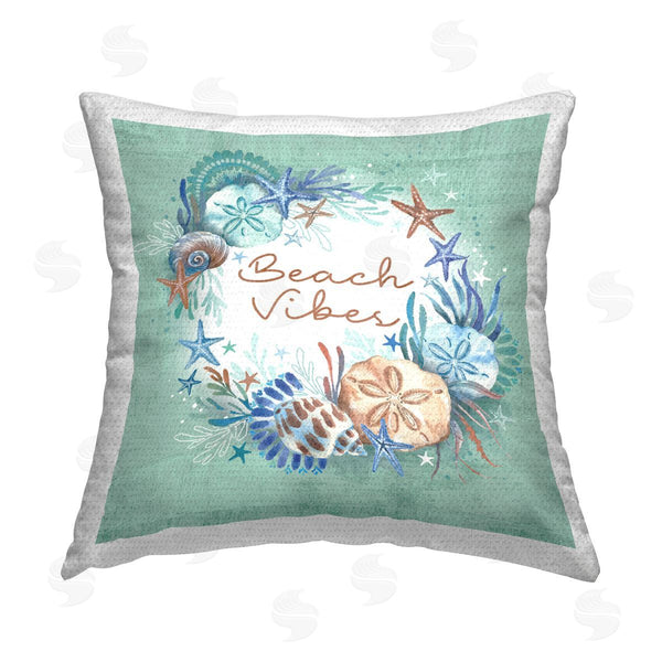 Stupell Industries Courtney Morgenstern | Beach Vibes & Seashells Printed Throw Pillow